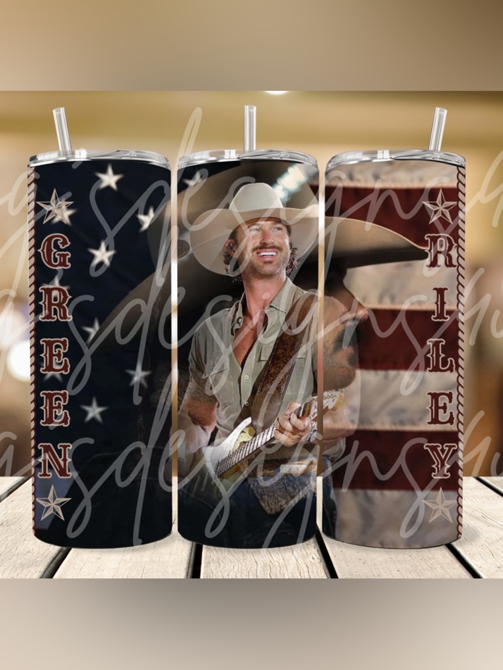 Riley Patriotic Tumbler with Sliding Lid and Straw